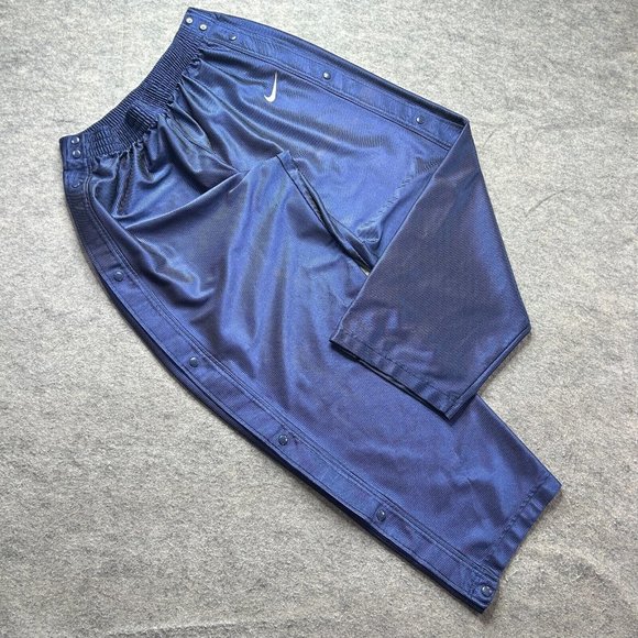 Nike Tear Away Warm Up Track Pants Men XL Blue 29" Relaxed Side Snap Breakaway - Picture 1 of 15